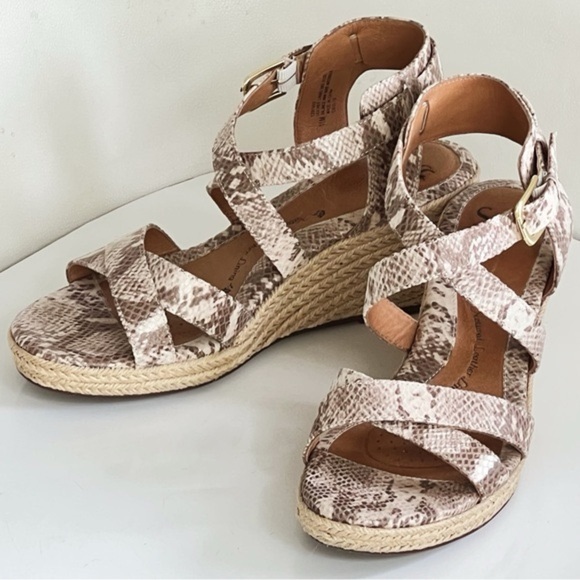 Sofft Inez Espadrille Snakeskin print Wedge Sandals NWOB Sz-8.5.  K - Picture 13 of 14